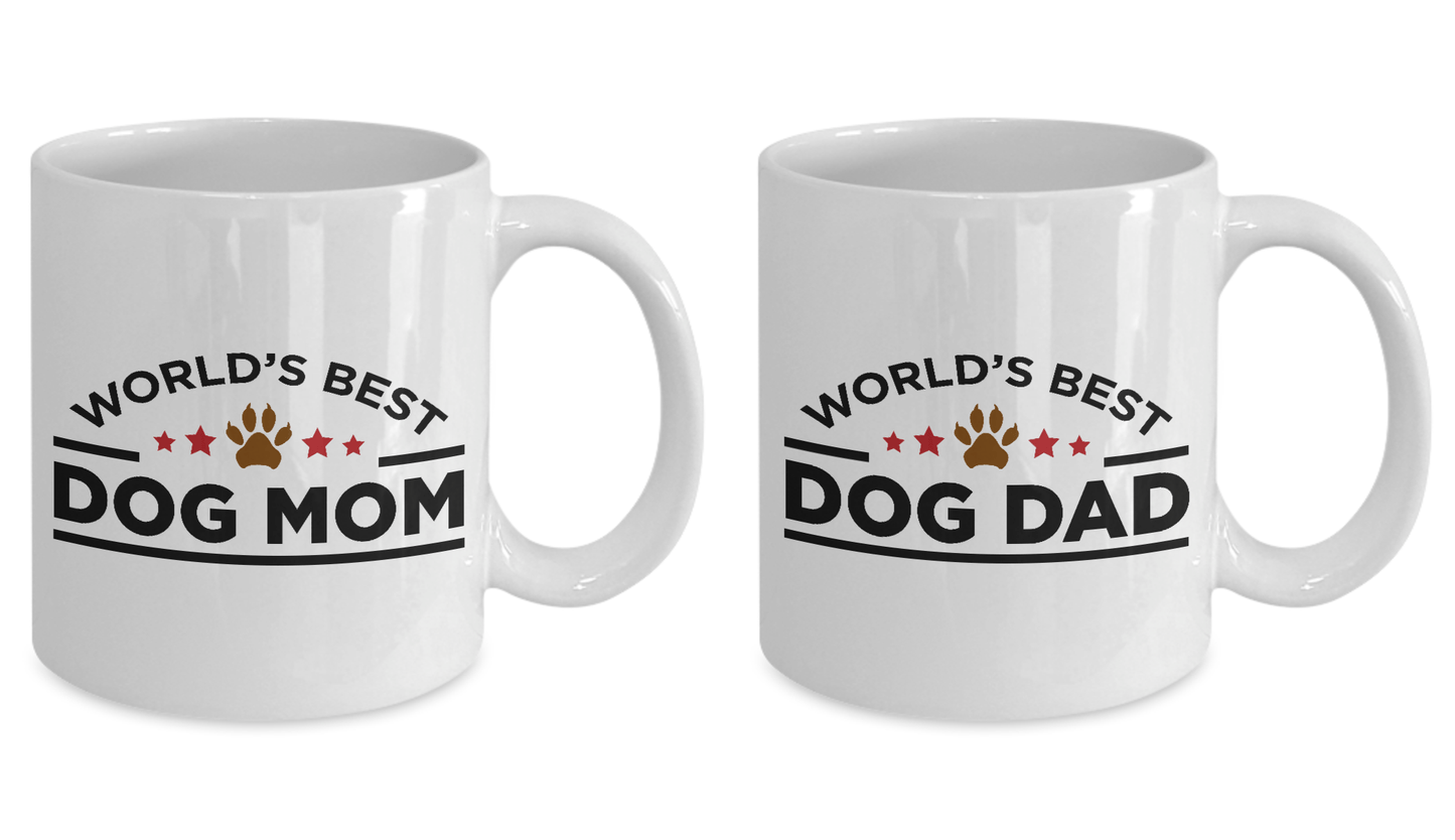 World's Best Dog Mom and Dad Ceramic Mugs