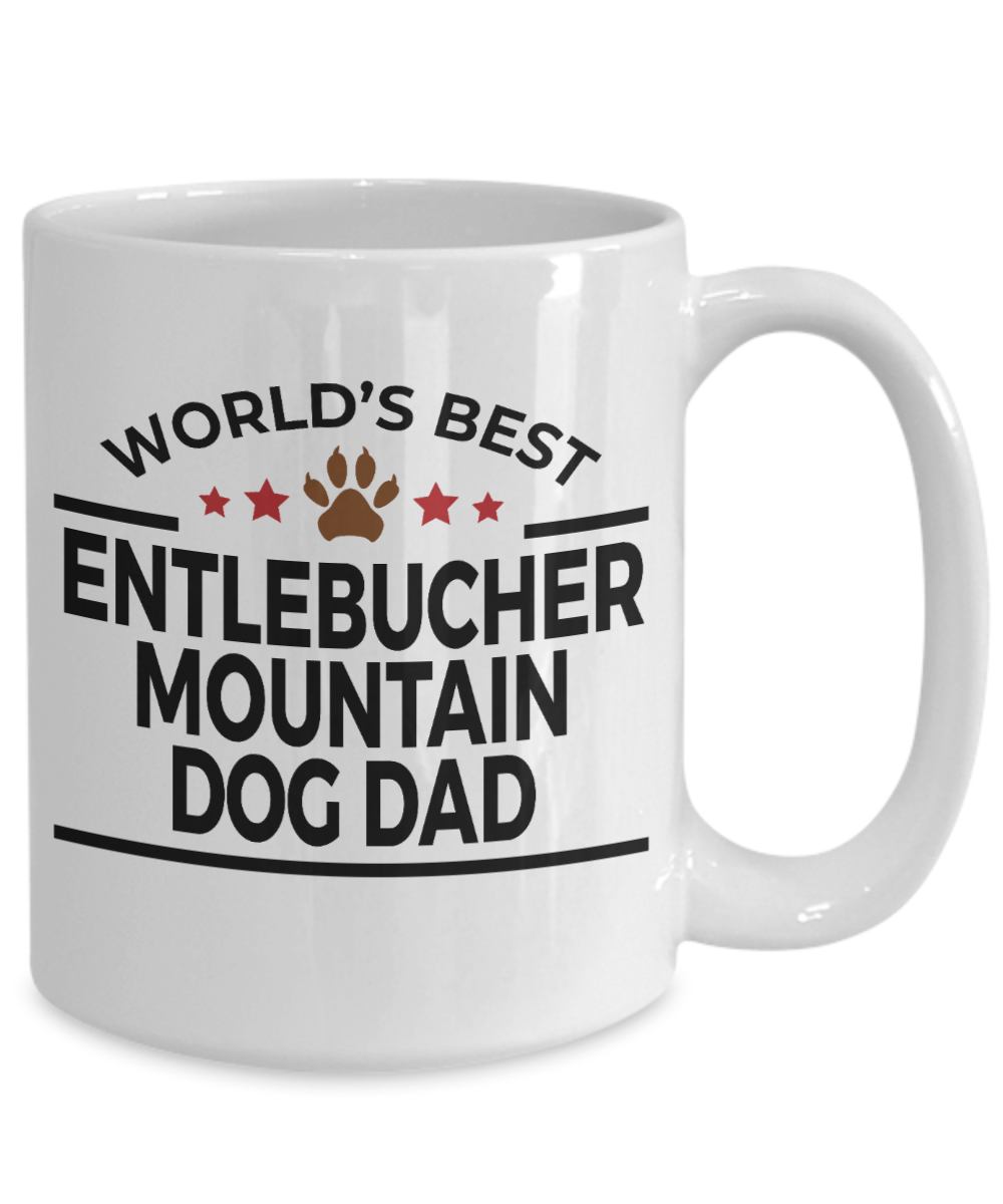 Entlebucher Mountain Dog Lover Gift World's Best Dad Birthday Father's Day White Ceramic Coffee Mug