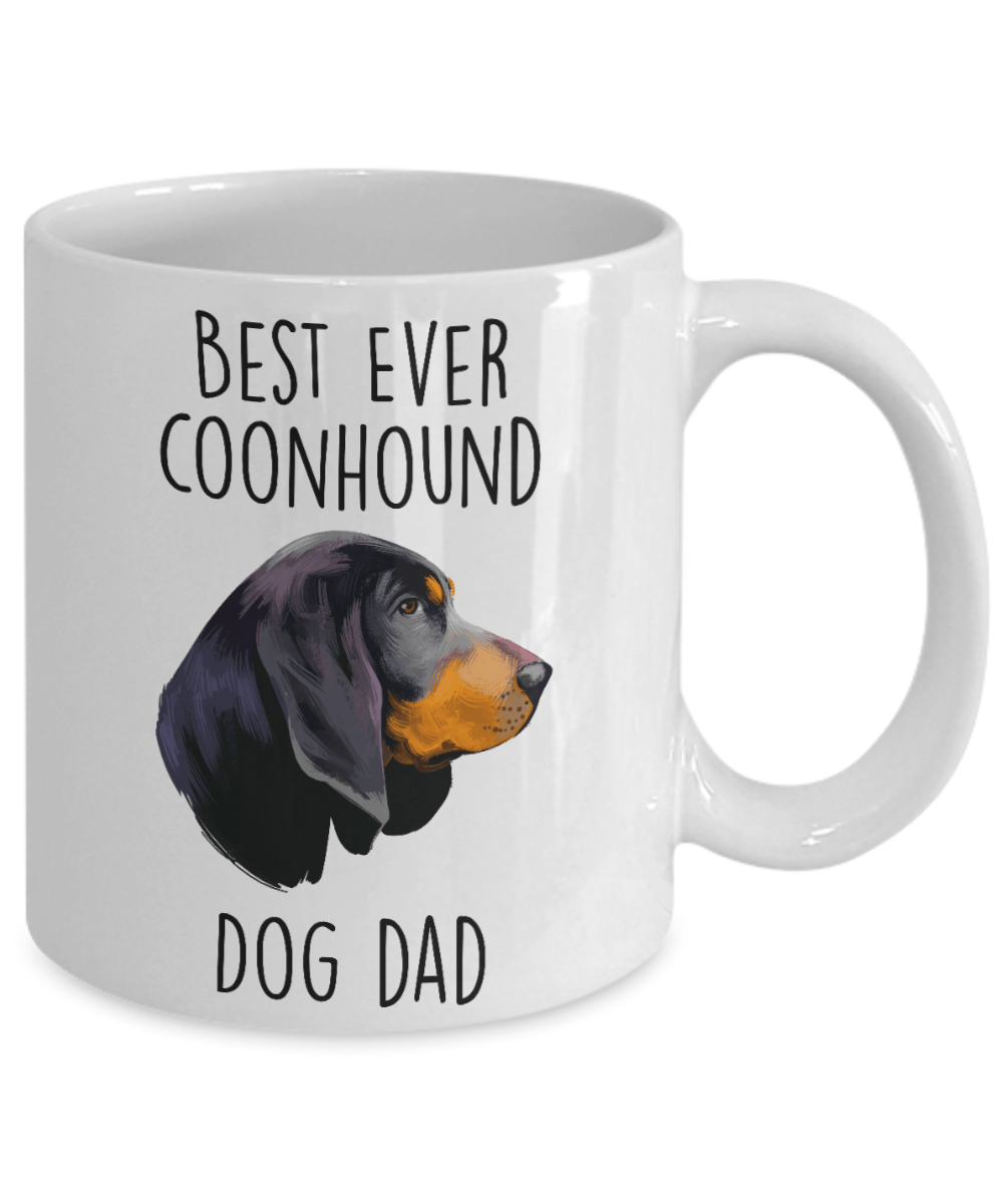 Best Ever Black and Tan Coonhound Dog Dad Ceramic Coffee Mug