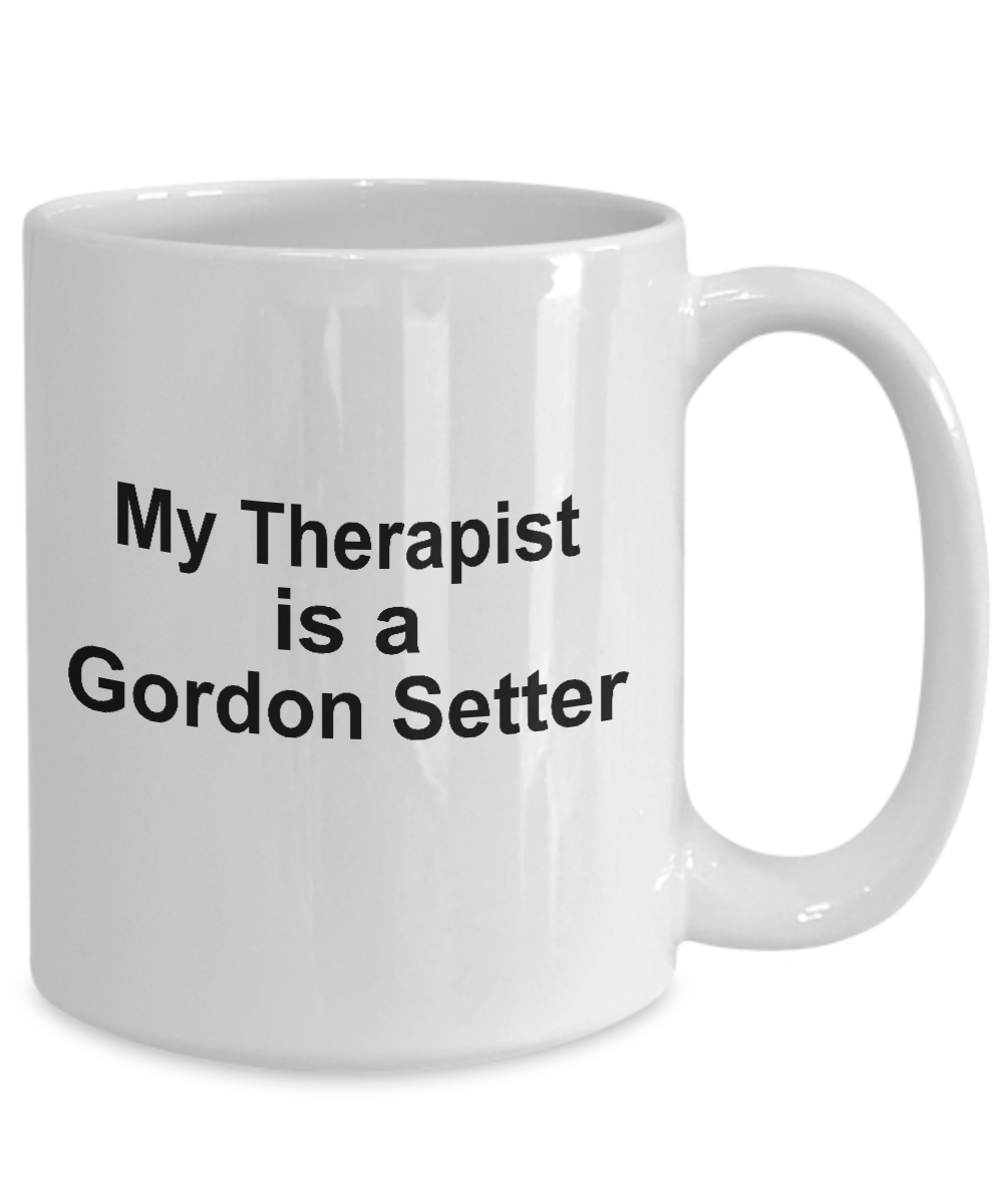 Gordon Setter Dog Owner Lover Funny Gift Therapist White Ceramic Coffee Mug