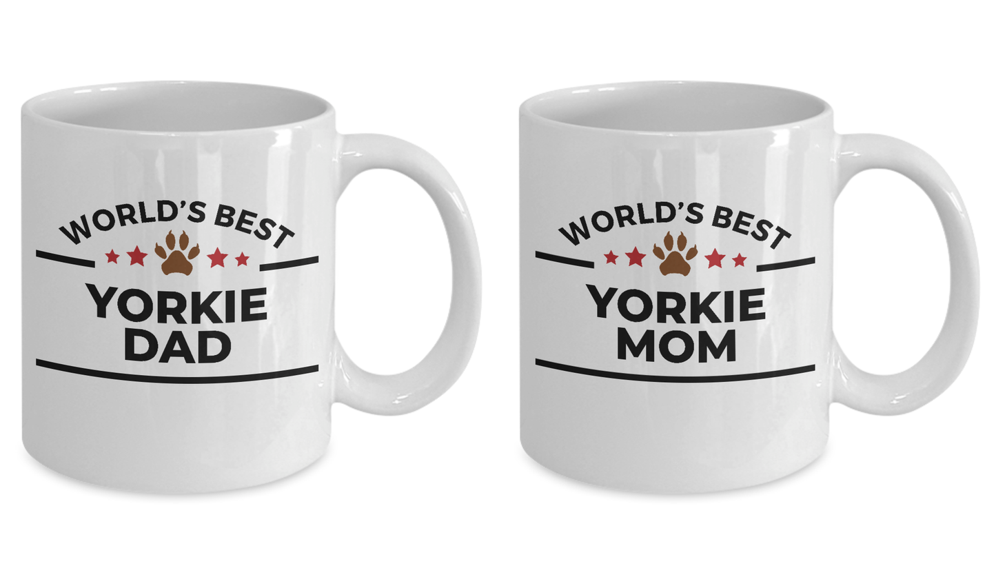 Yorkshire Terrier Dad and Mom Couples Mug - Set of 2 His and Hers