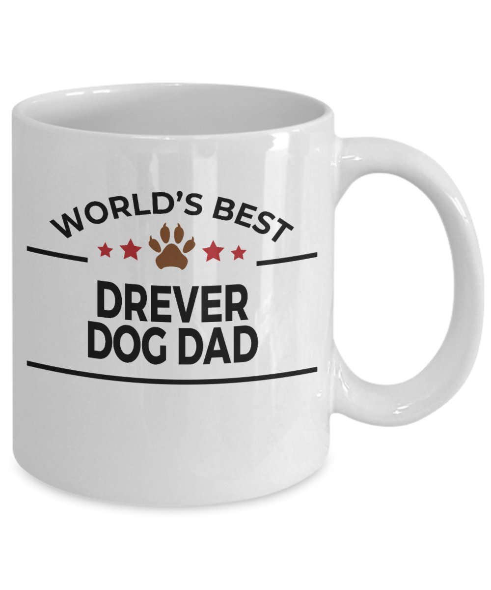 Drever Dog Lover Gift World's Best Dad Birthday Father's Day White Ceramic Coffee Mug