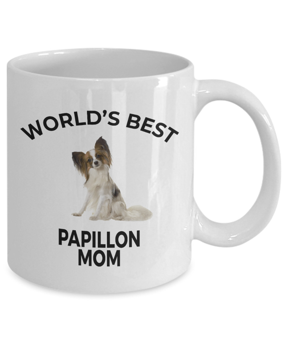 Papillon Dog Lover Gift World's Best Mom Birthday Mother's Day Present White Ceramic Coffee Mug