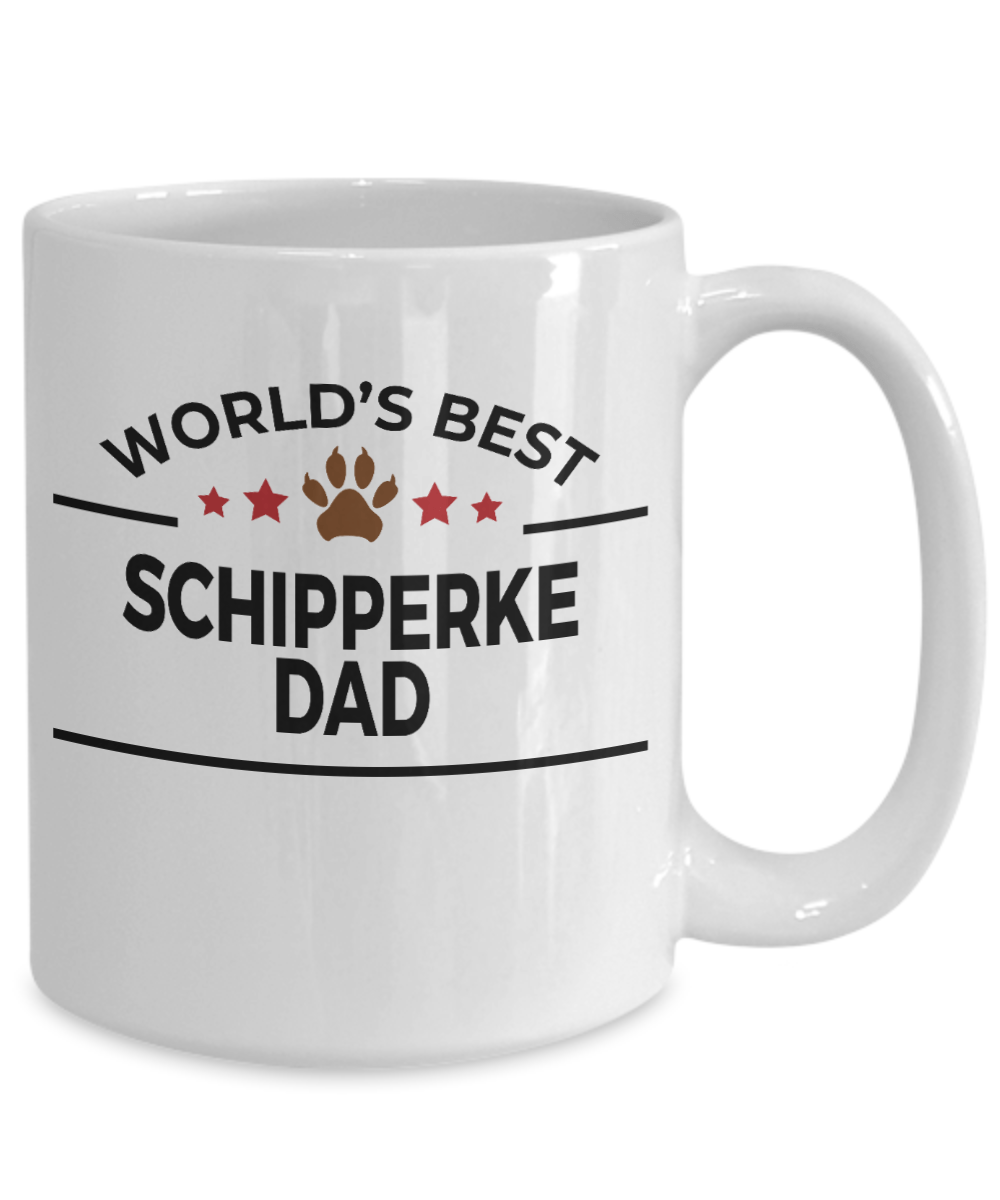 Schipperke Dog Dad Coffee Mug Custom photo upload and personalization available