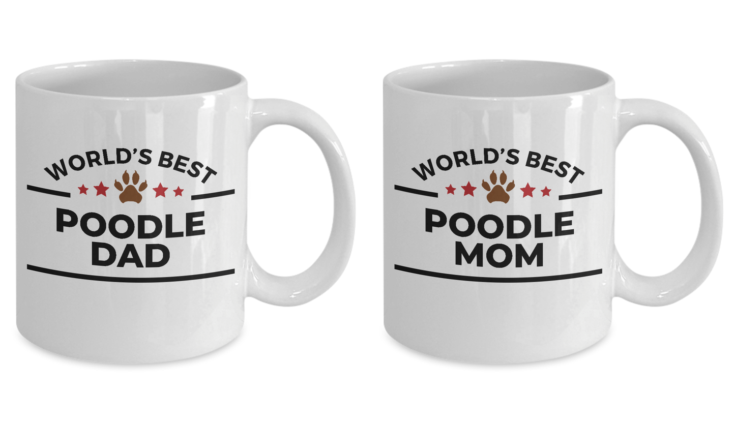 Poodle Dad and Mom Couple Mug - Set of 2 His and Hers