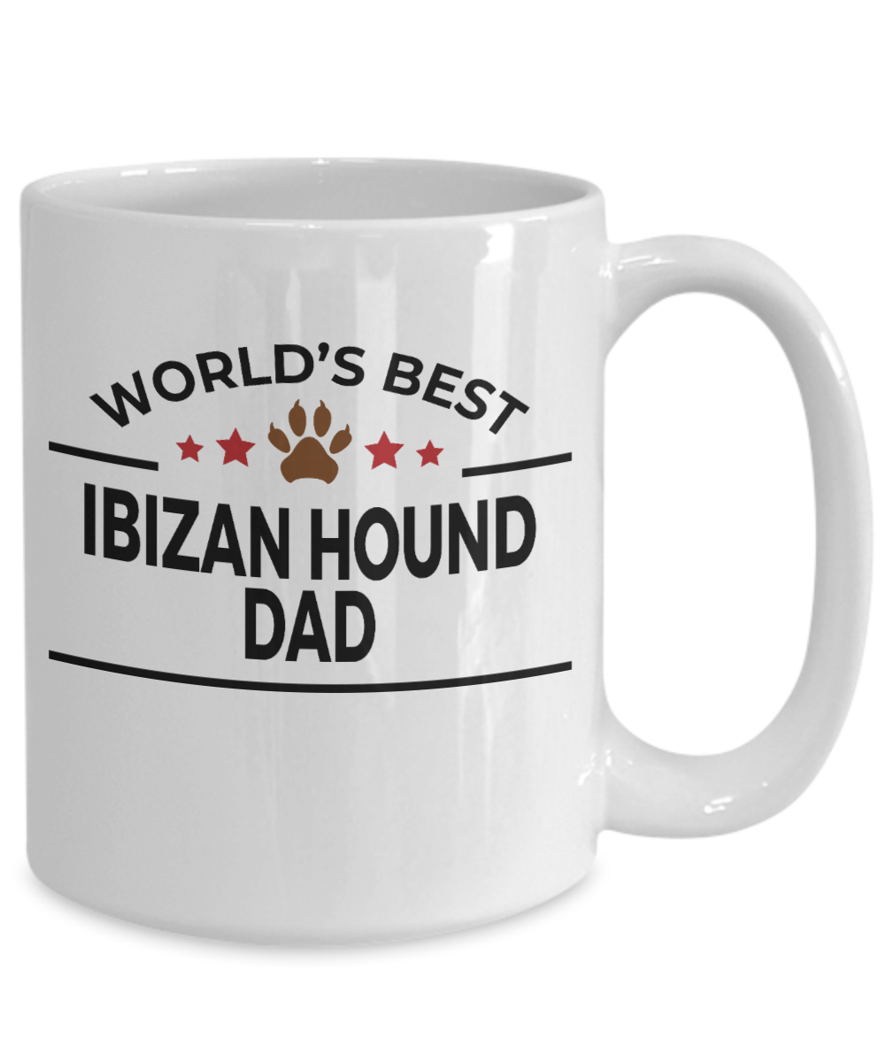 Ibizan Hound Dog Lover Gift World's Best Dad Birthday Father's Day White Ceramic Coffee Mug