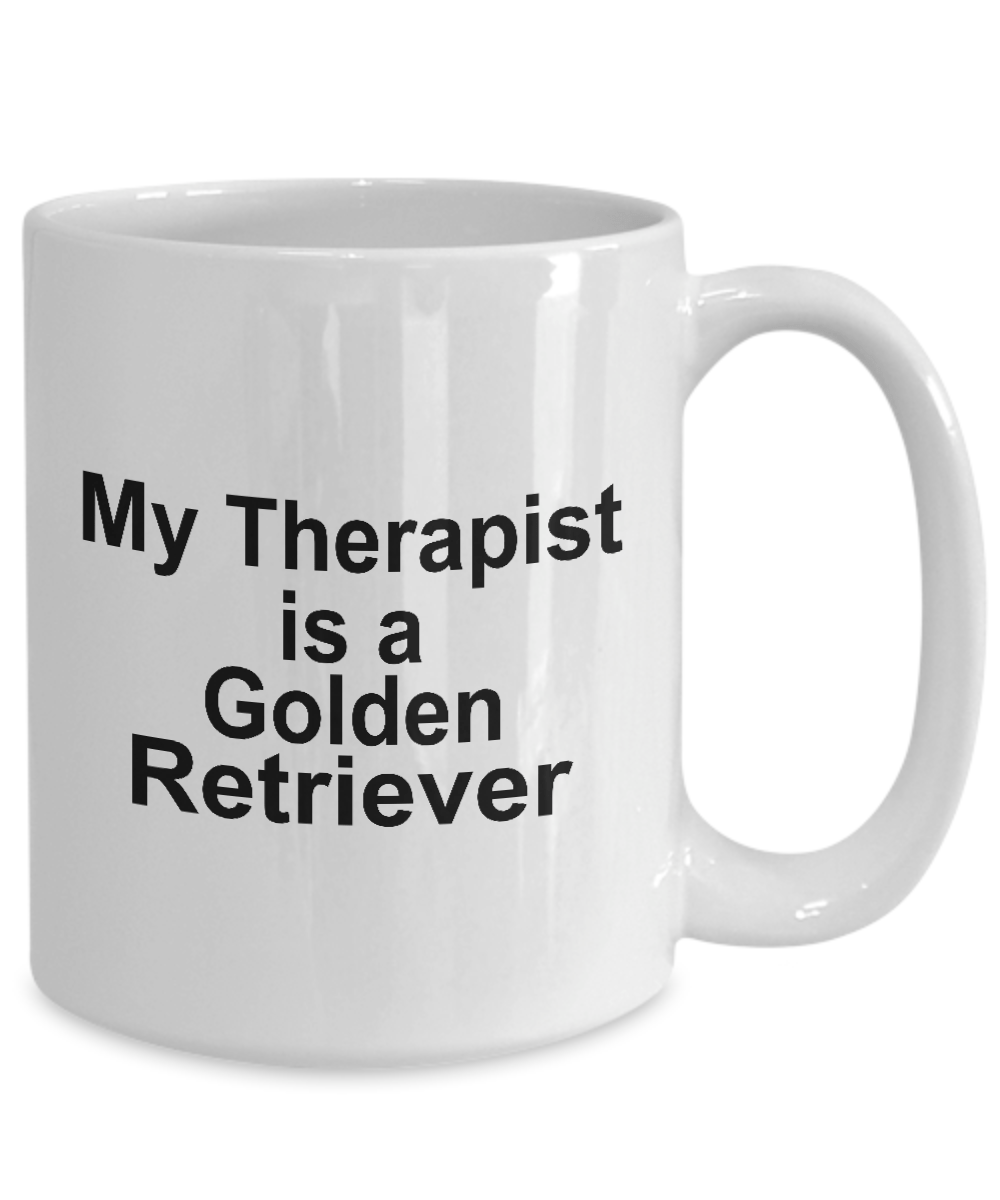Golden Retriever Dog Lover Gift Therapist White Ceramic Coffee Mug