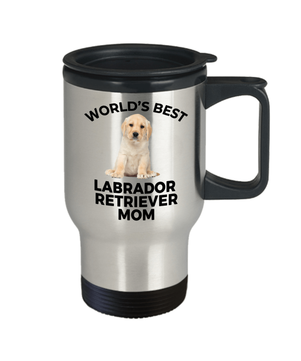 Yellow Labrador Retriever Puppy Dog Mom Travel Coffee Mug