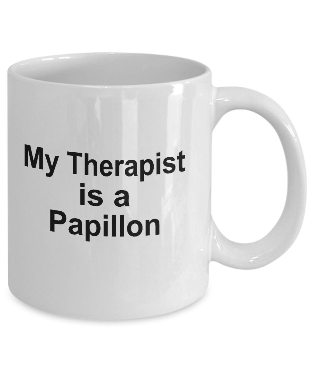 Papillon Dog Owner Lover Funny Gift Therapist White Ceramic Coffee Mug