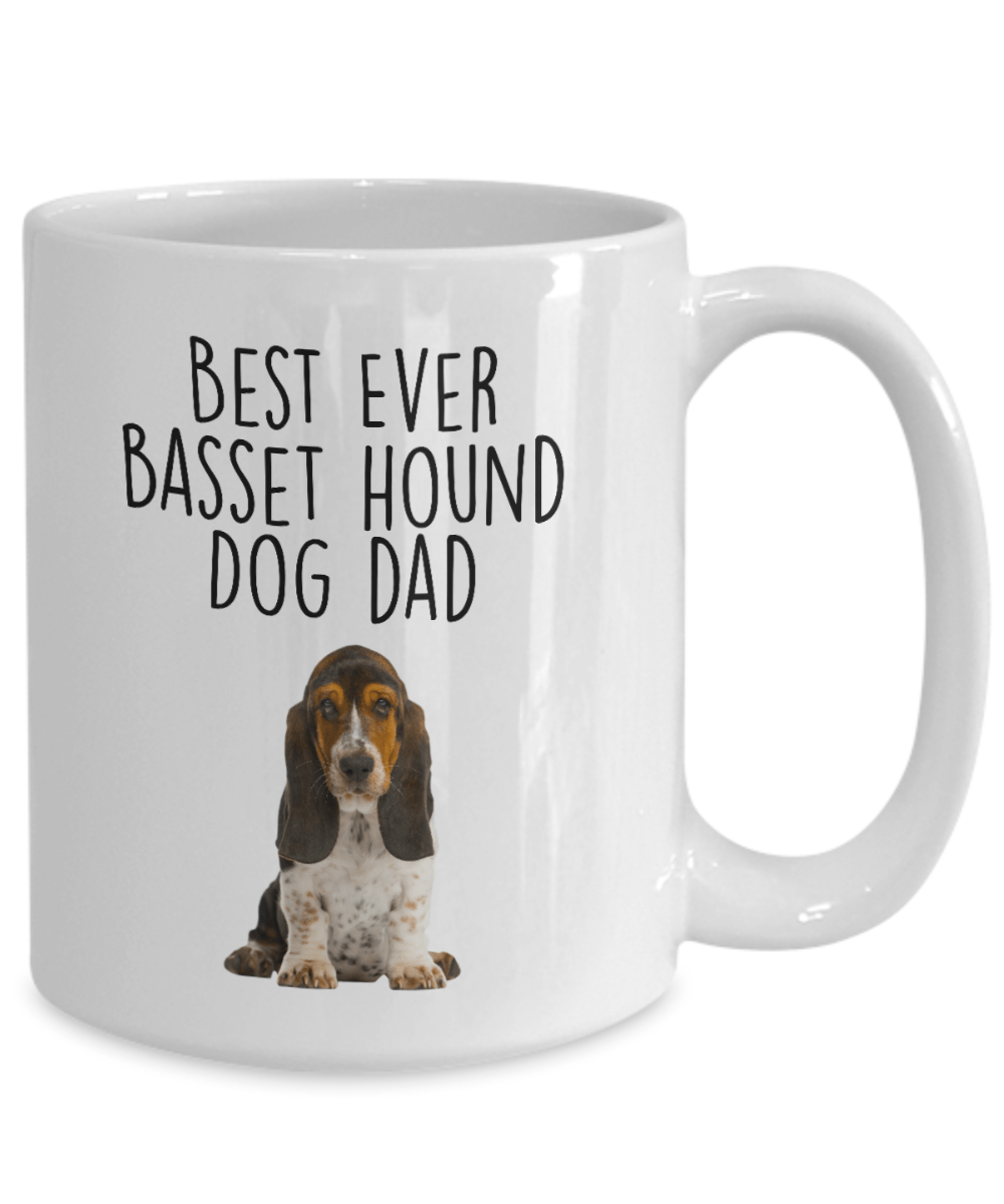 Best Ever Basset Hound Dog Dad Custom Ceramic Coffee Mug