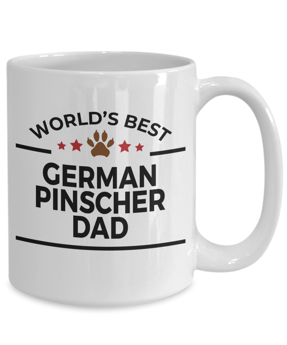 German Pinscher Dog Lover Gift World's Best Dad Birthday Father's Day White Ceramic Coffee Mug