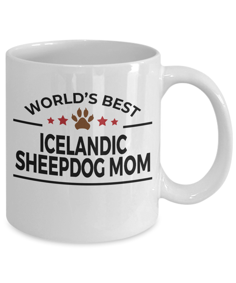 Icelandic Sheepdog Lover Gift World's Best Mom Birthday Mother's Day White Ceramic Coffee Mug