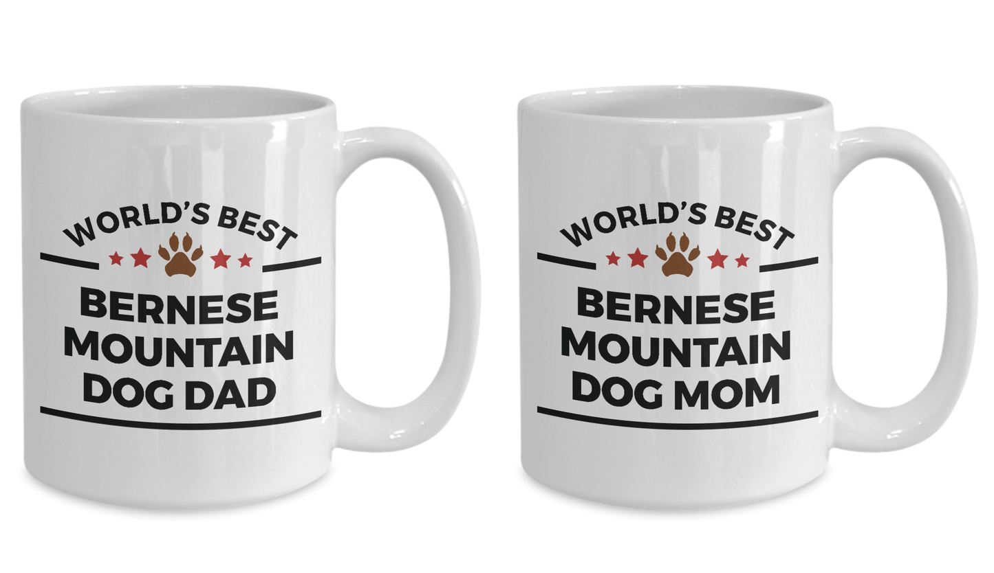 Bernese Mountain Dog Dad and Mom Coffee Mug Set of 2