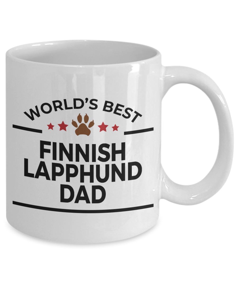 Finnish Lapphund Dog Lover Gift World's Best Dad Birthday Father's Day White Ceramic Coffee Mug