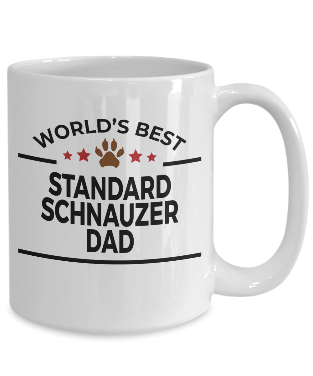 Standard Schnauzer Dog Lover Gift World's Best Dad Birthday Father's Day White Ceramic Coffee Mug