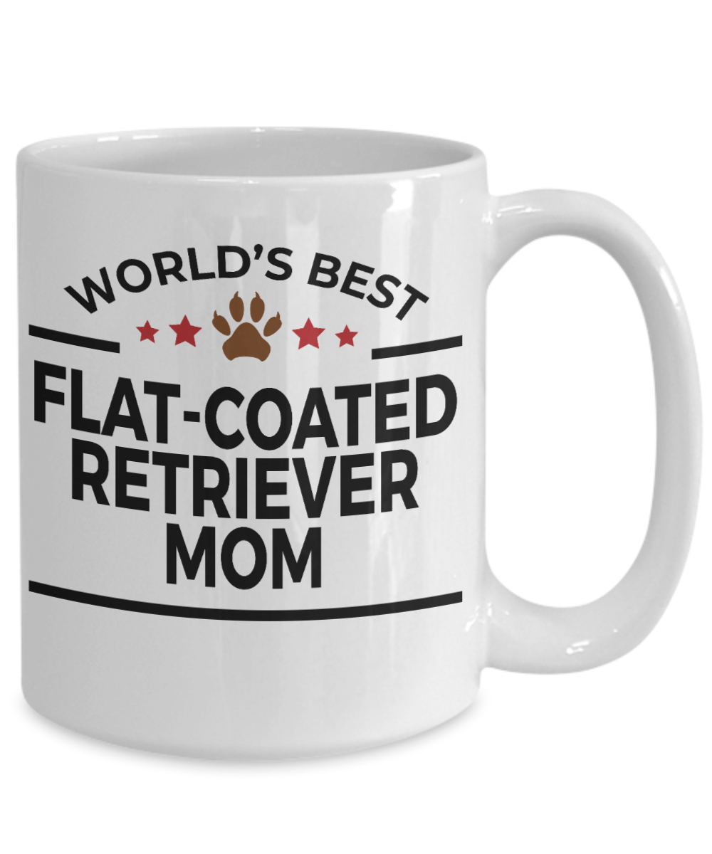 Flat-Coated Retriever Dog Lover Gift World's Best Mom Birthday Mother's Day White Ceramic Coffee Mug