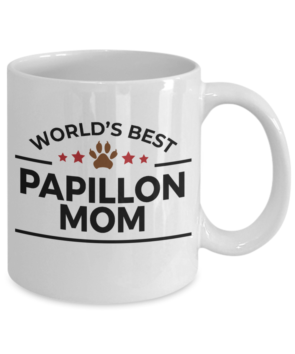 Papillon Dog Lover Gift World's Best Mom Birthday Mother's Day White Ceramic Coffee Mug