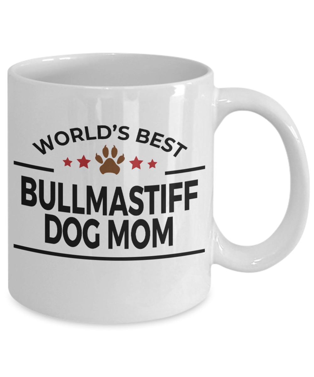 Bullmastiff Dog Lover Gift World's Best Mom Birthday Mother's Day White Ceramic Coffee Mug