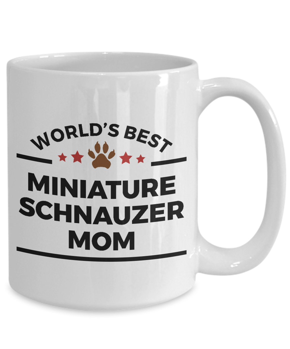 Miniature Schnauzer Ceramic Coffee Mug World's Best Mom Dog Lover Gift