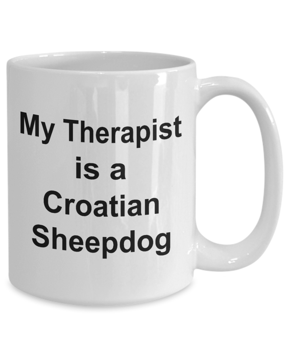 Croatian Sheepdog Dog Therapist Owner Lover Funny Gift White Ceramic Coffee Mug