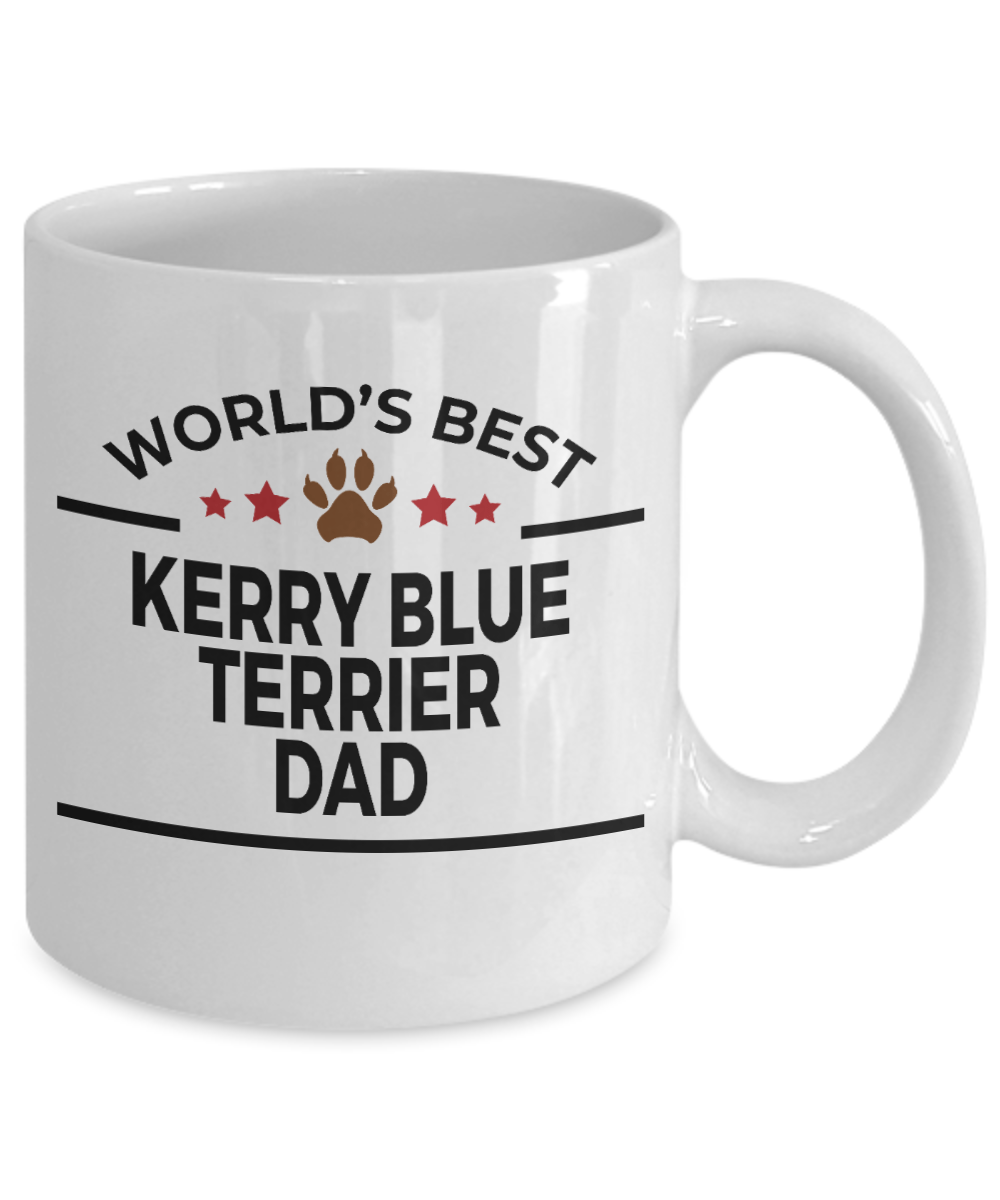 Kerry Blue Terrier Dog Lover Gift World's Best Dad Birthday Father's Day White Ceramic Coffee Mug