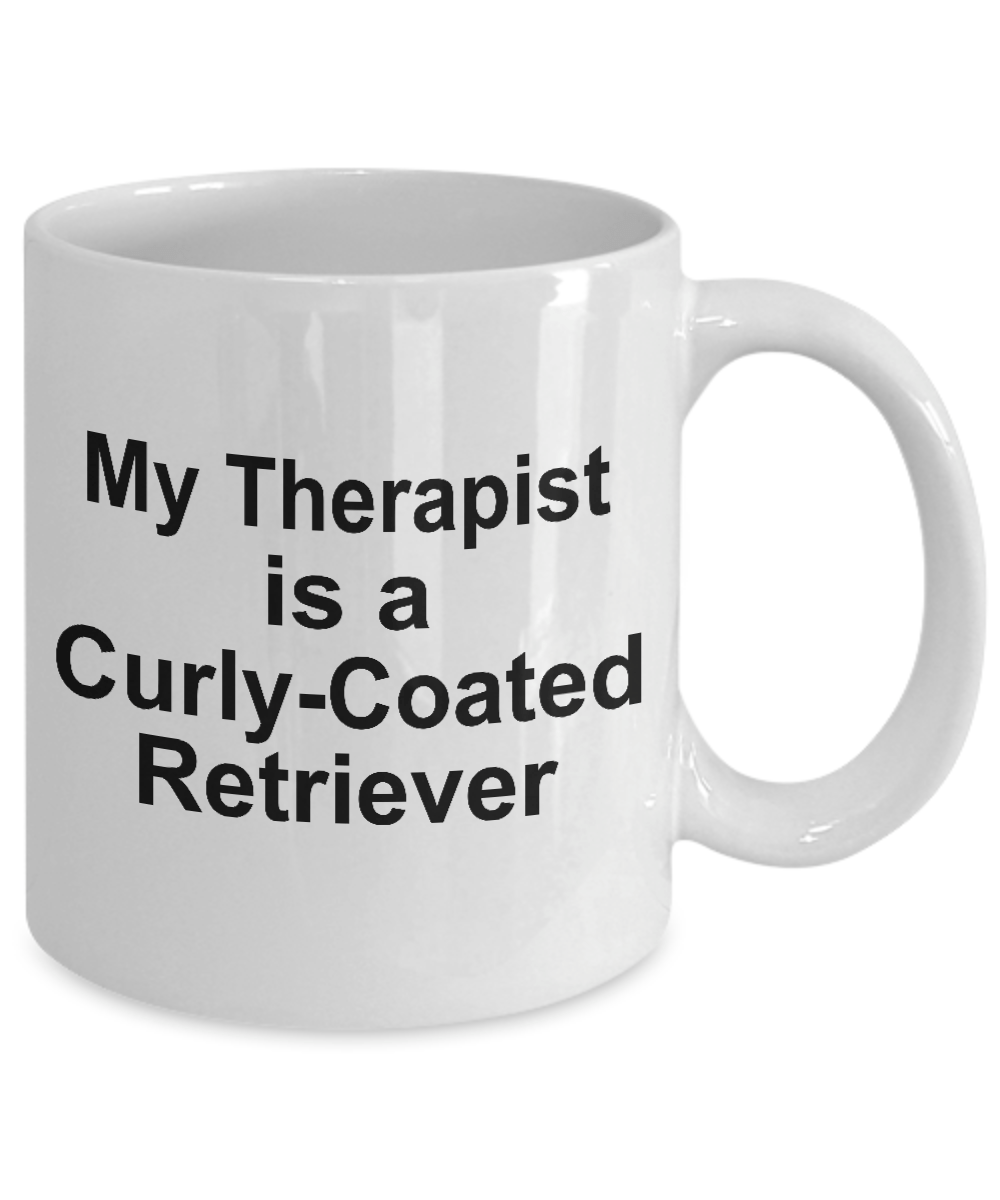 Curly-Coated Retriever Dog Owner Lover Funny Gift Therapist White Ceramic Coffee Mug