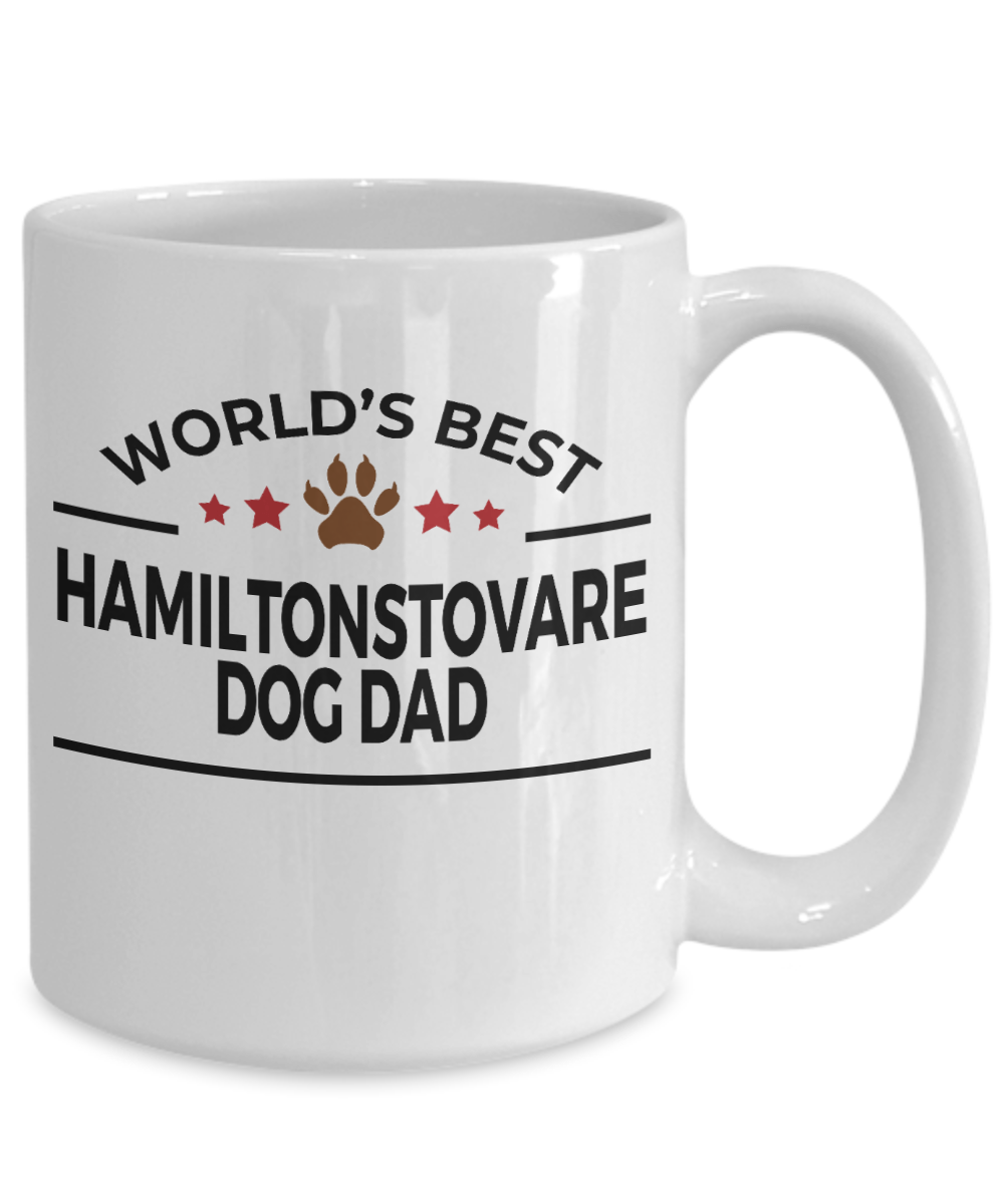 Hamiltonstovare Dog Lover Gift World's Best Dad Birthday Father's Day White Ceramic Coffee Mug