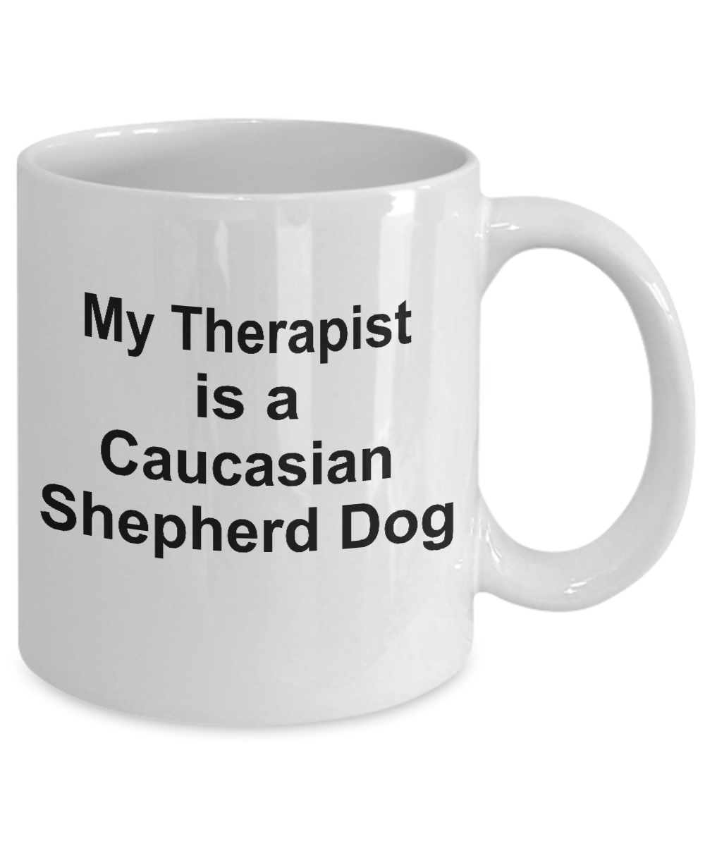 Caucasian Shepherd Dog Owner Lover Funny Gift Therapist White Ceramic Coffee Mug