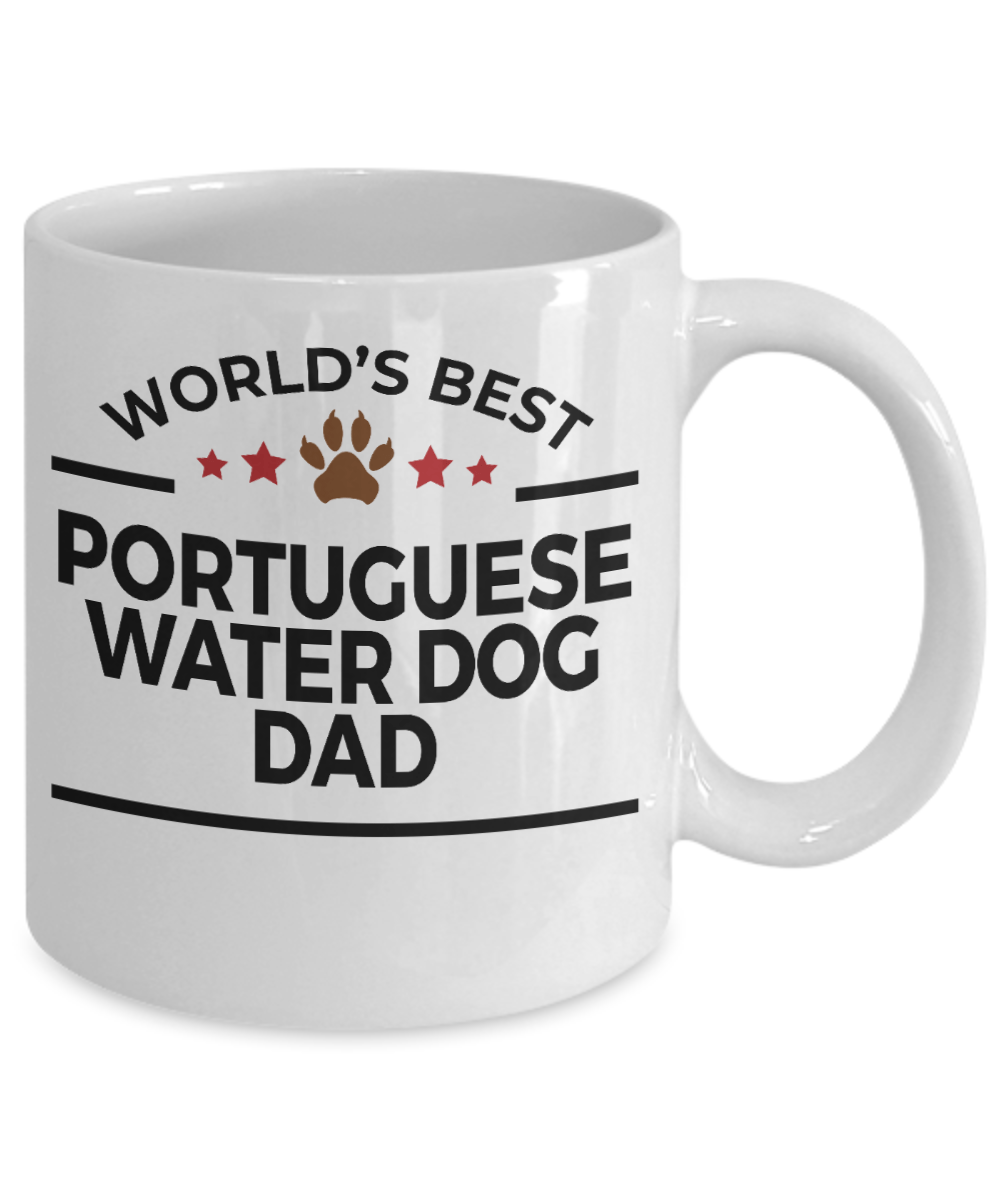 Portuguese Water Dog Lover Gift World's Best Dad Birthday Father's Day White Ceramic Coffee Mug