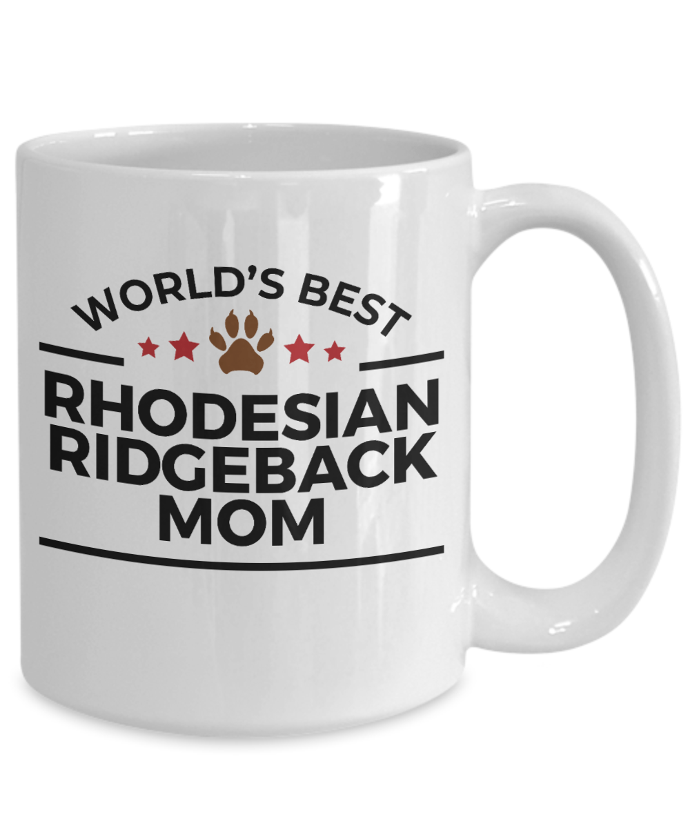 Rhodesian Ridgeback Dog Lover Gift World's Best Mom Birthday Mother's Day White Ceramic Coffee Mug