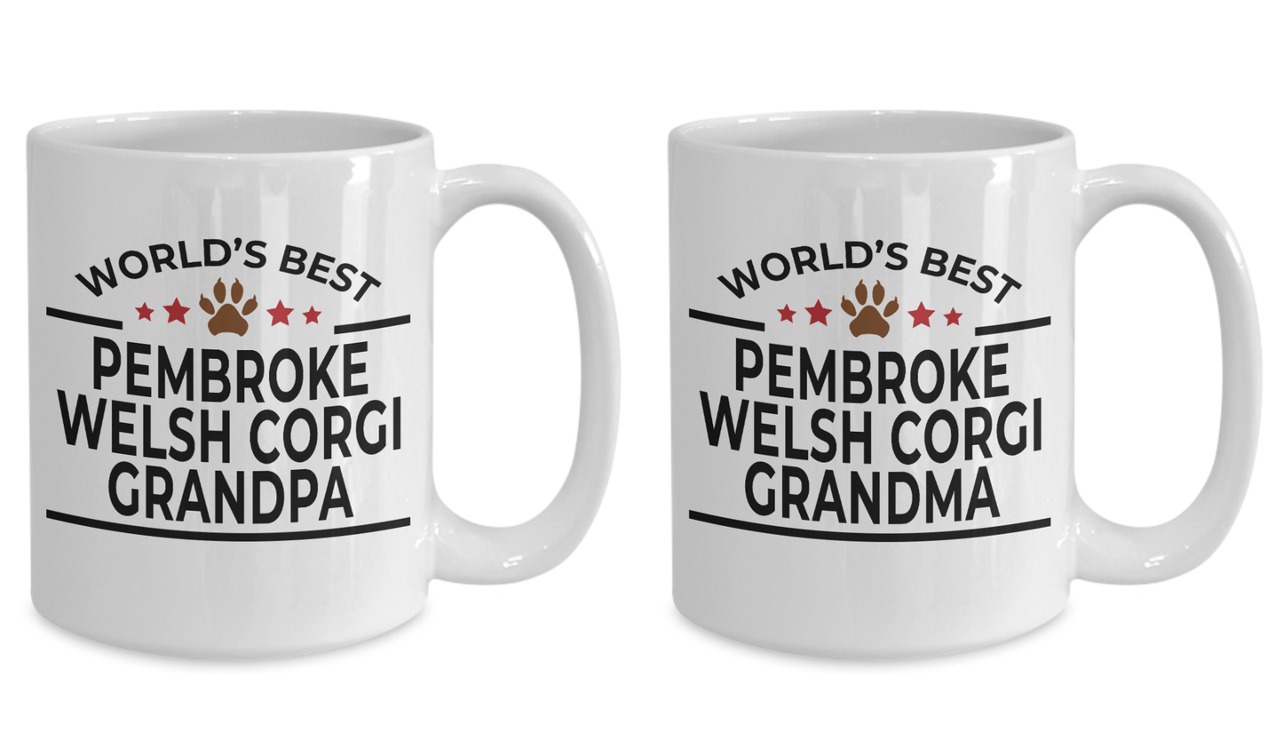 Pembroke Welsh Corgi Dog Grandpa and Grandma Coffee Mugs - Set of 2 - His and Hers