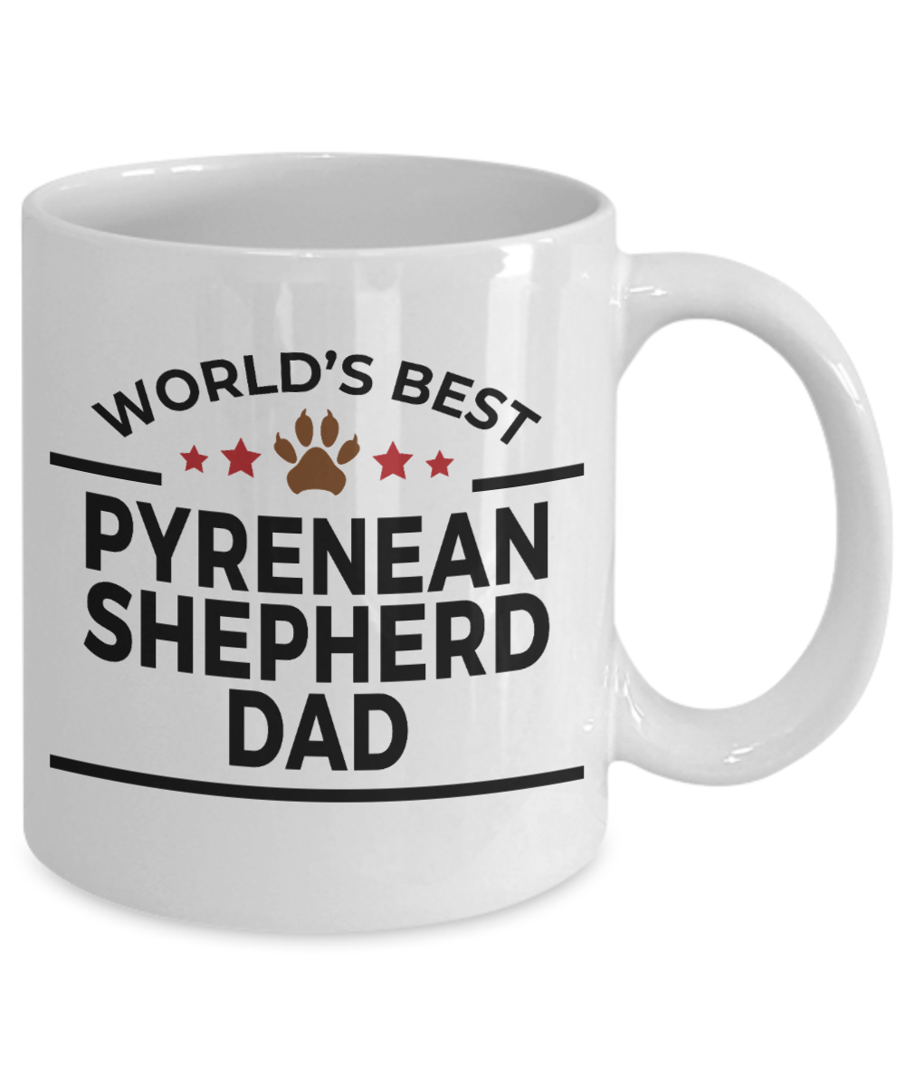 Pyrenean Shepherd Dog Lover Gift World's Best Dad Birthday Father's Day White Ceramic Coffee Mug