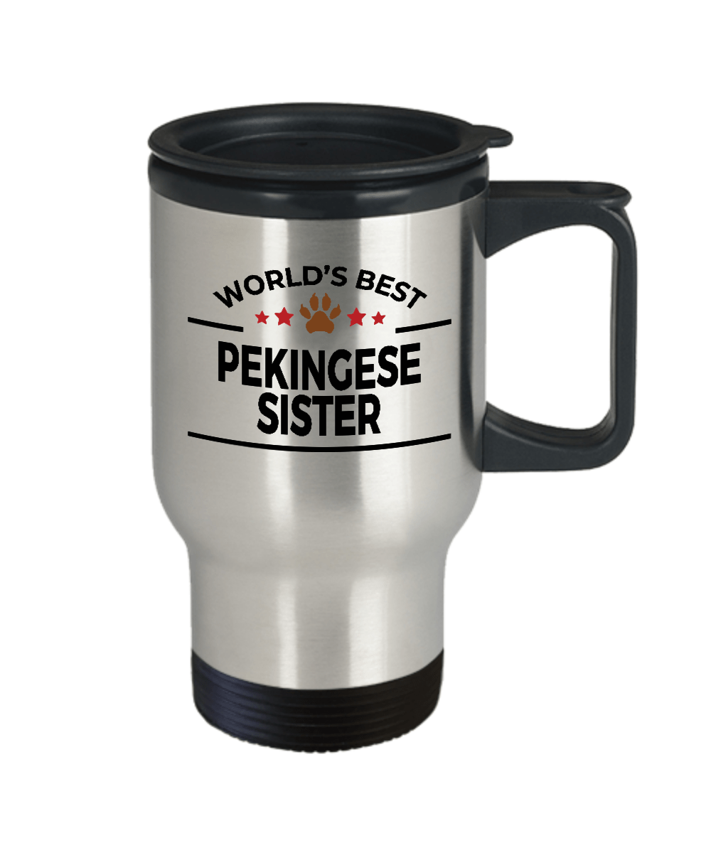 Pekingese Dog Lover Gift World's Best Sister Birthday Stainless Steel Insulated Travel Coffee Mug