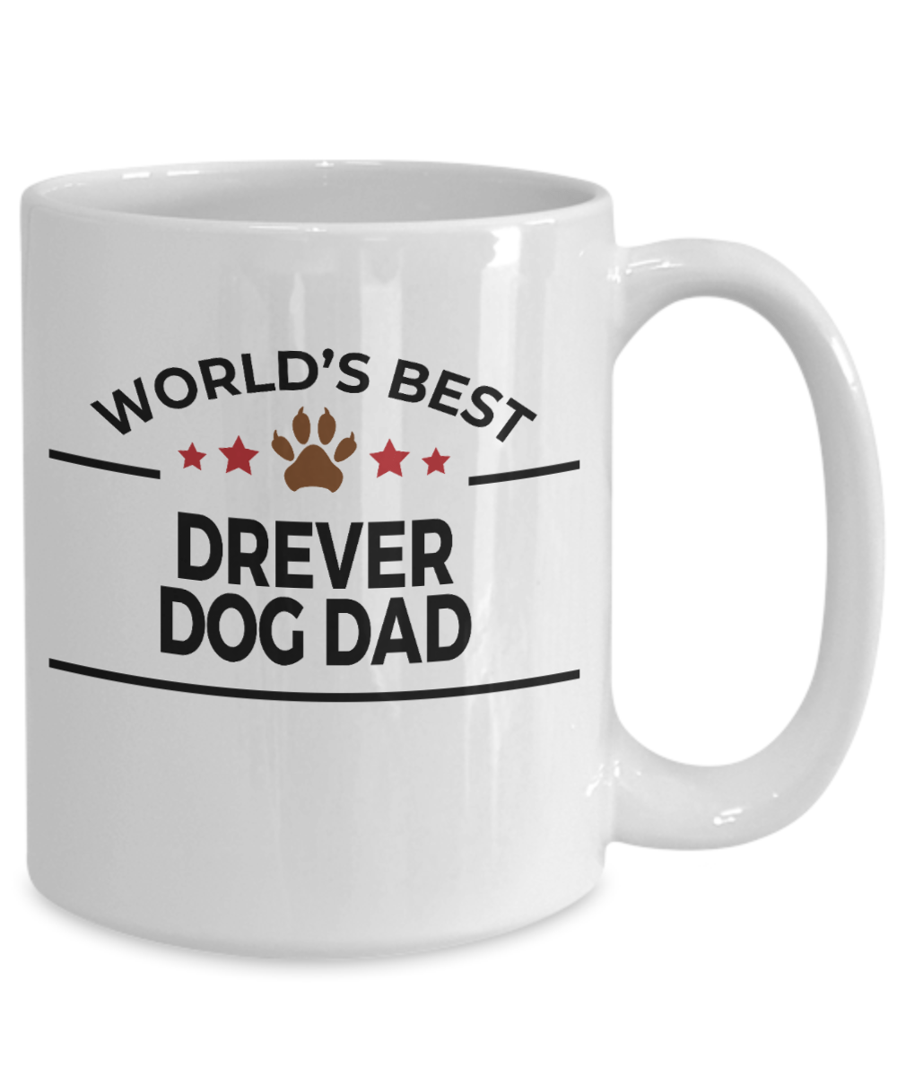 Drever Dog Lover Gift World's Best Dad Birthday Father's Day White Ceramic Coffee Mug