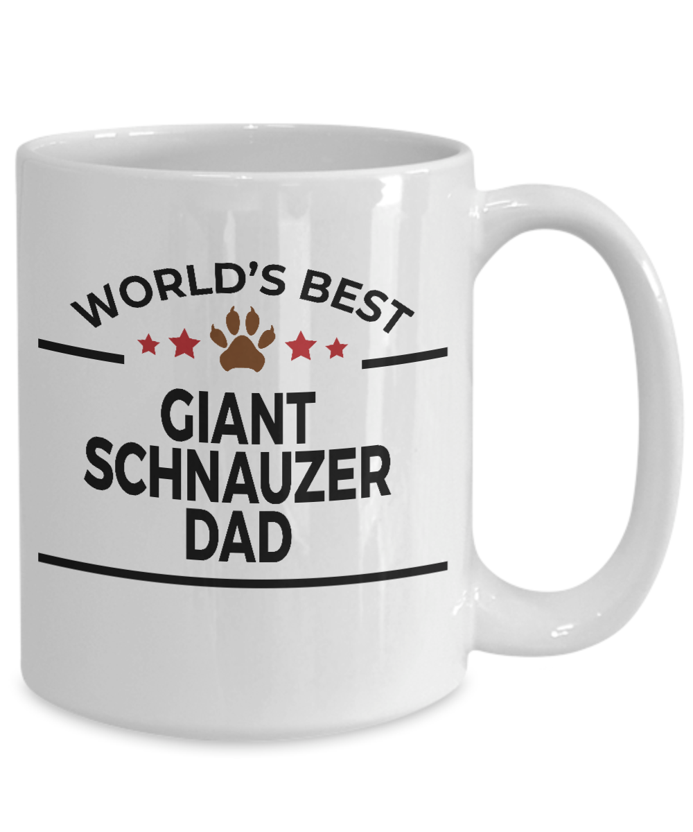 Giant Schnauzer Dog Lover Gift World's Best Dad Birthday Father's Day White Ceramic Coffee Mug