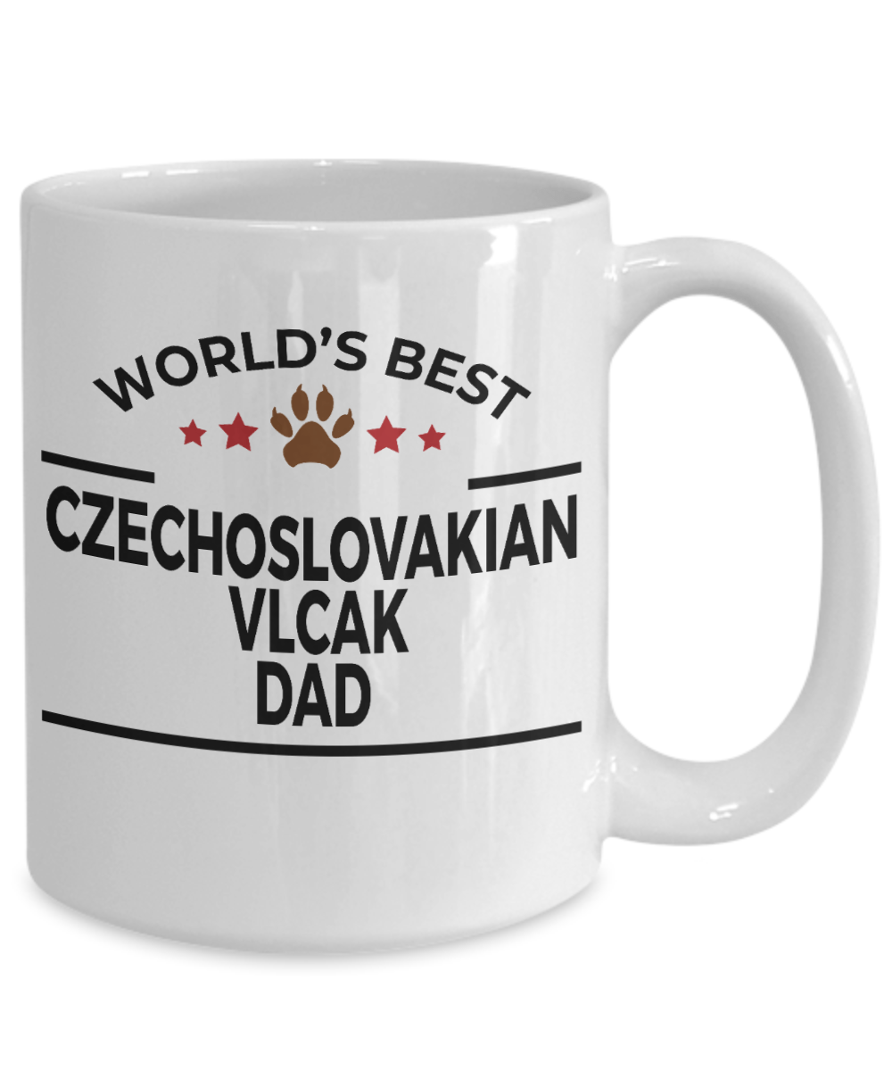 Czechoslovakian Vlcak Dog Lover Gift World's Best Dad Birthday Father's Day White Ceramic Coffee Mug