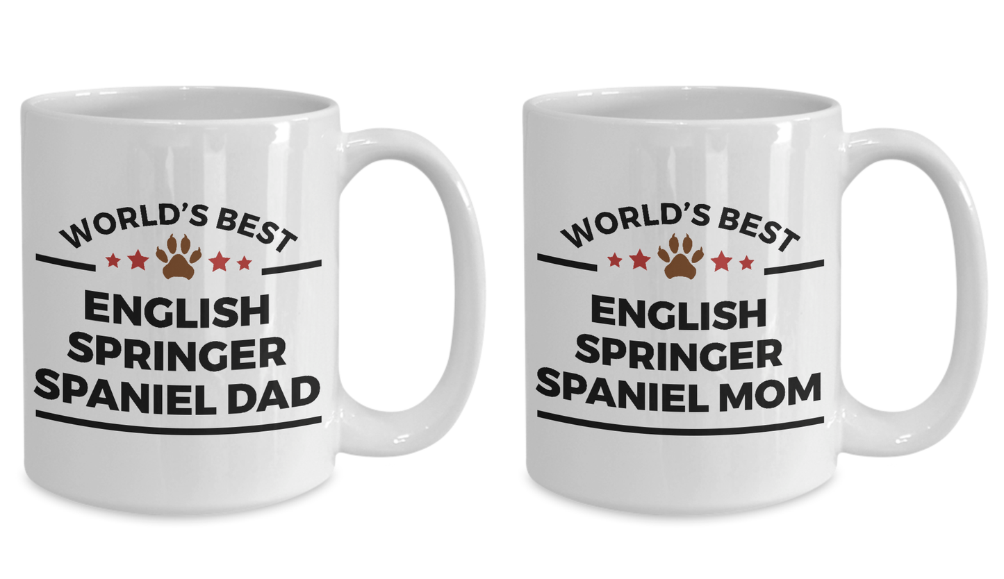 English Springer Spaniel Dog Dad and Mom Mug Set of 2