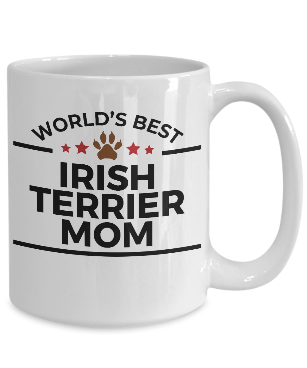 Irish Terrier Dog Lover Gift World's Best Mom Birthday Mother's Day White Ceramic Coffee Mug