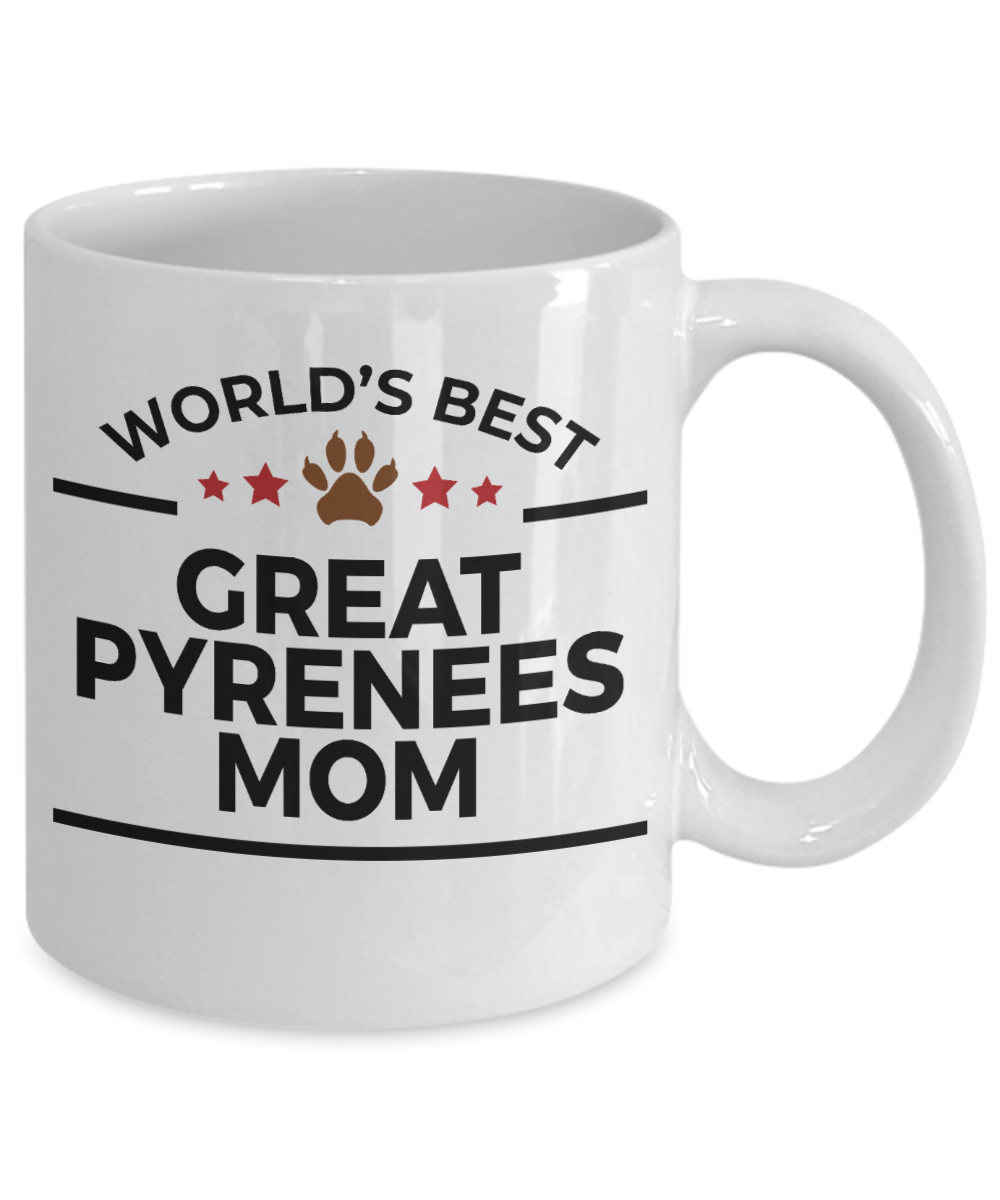 Great Pyrenees Dog Lover Gift World's Best Mom Birthday Mother's Day White Ceramic Coffee Mug