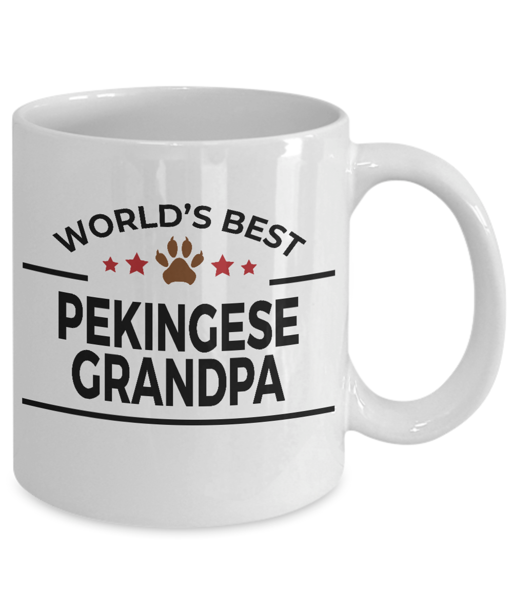 Pekingese Dog Lover Gift World's Best Grandpa Birthday Father's Day White Ceramic Coffee Mug