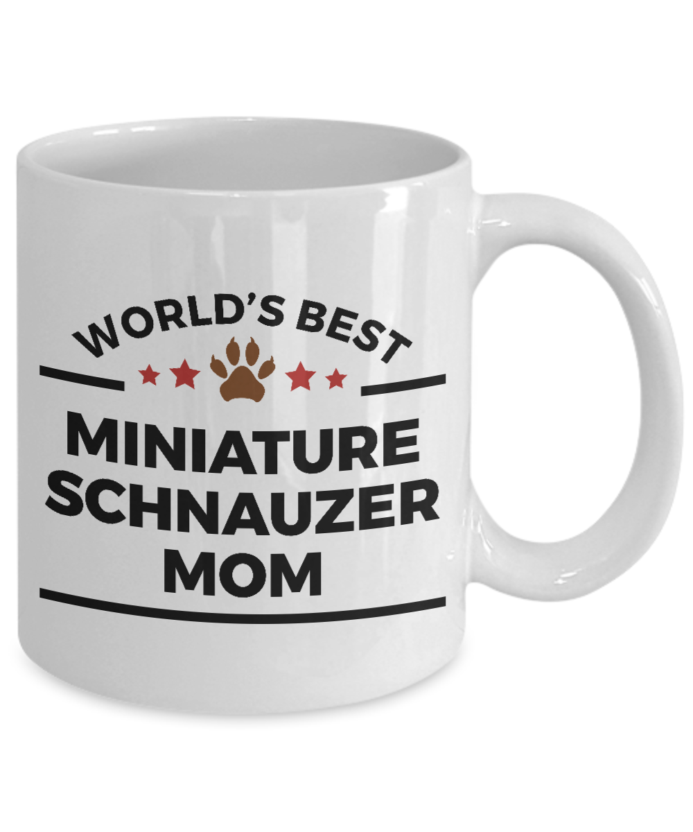 Miniature Schnauzer Ceramic Coffee Mug World's Best Mom Dog Lover Gift