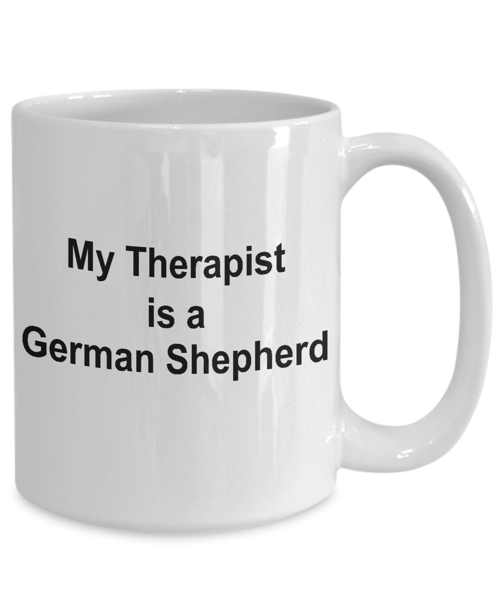 German Shepherd Dog Lover Gift Funny Therapist White Ceramic Coffee Mug