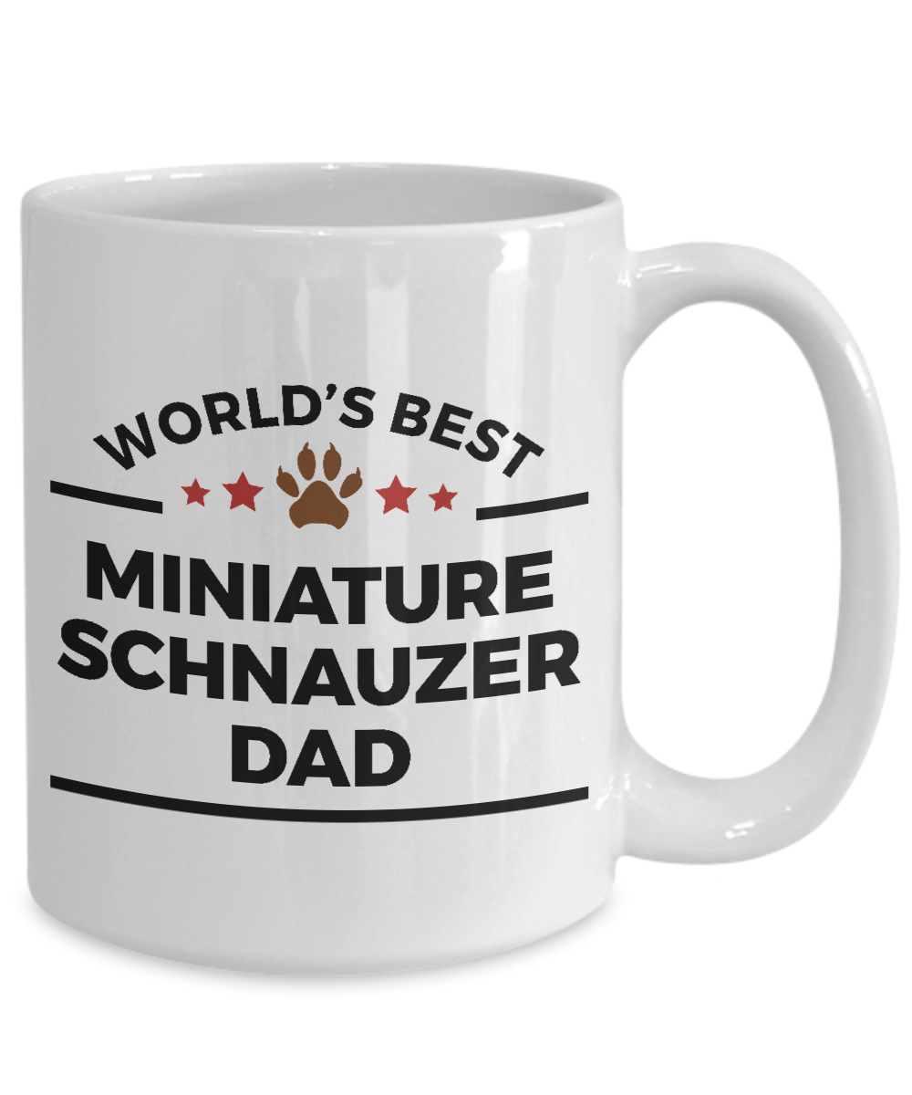 Miniature Schnauzer Ceramic Coffee Mug World's Best Dad Dog Lover Gift