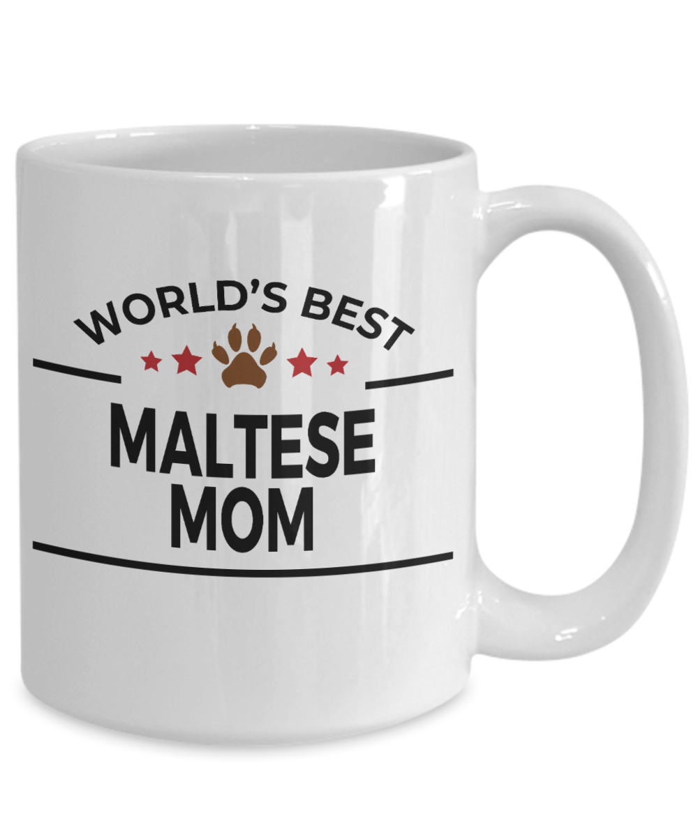 Maltese Dog Lover Gift World's Best Mom Birthday Mother's Day White Ceramic Coffee Mug
