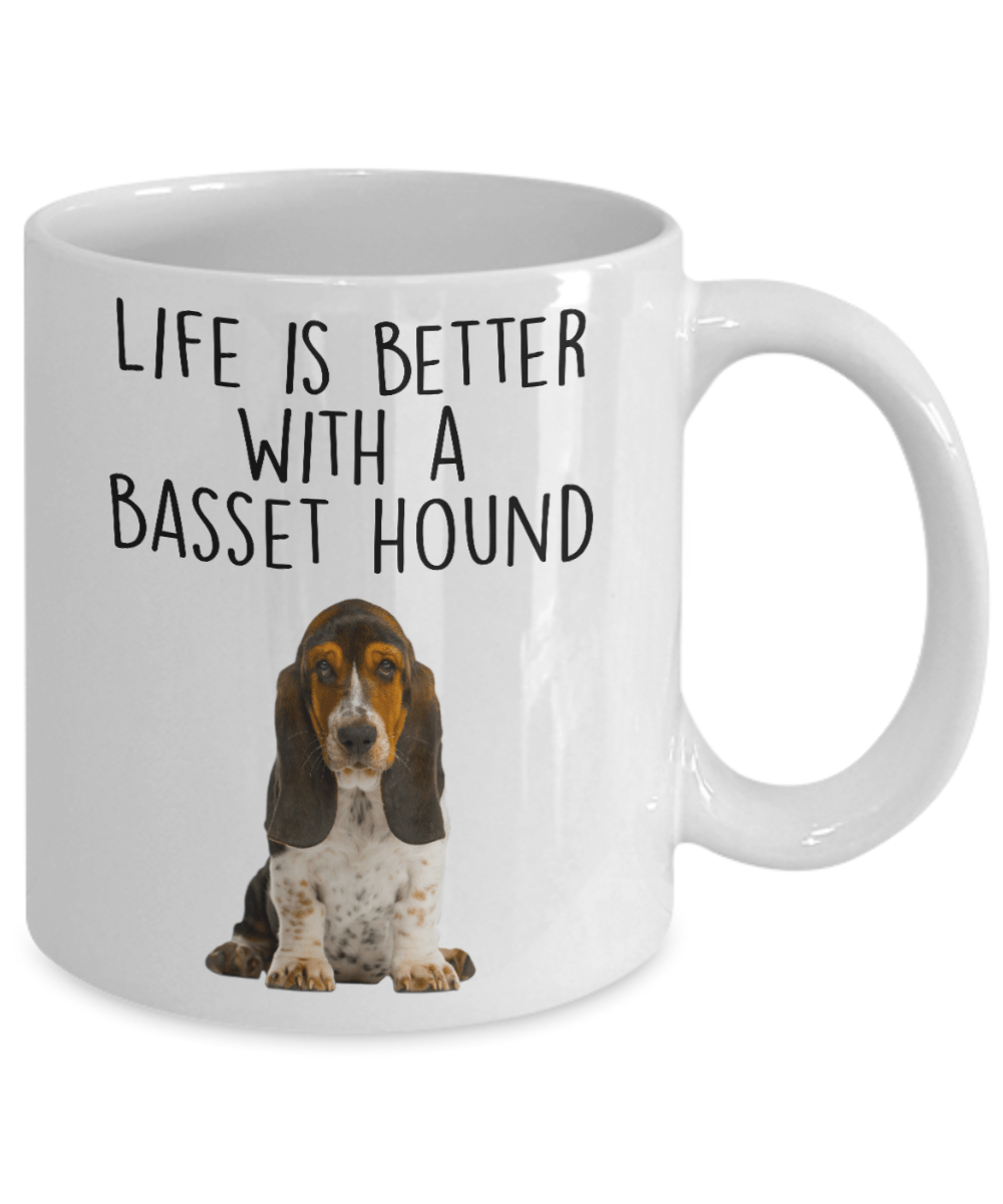 Life is Better with a Basset Hound Custom Ceramic Coffee Mug