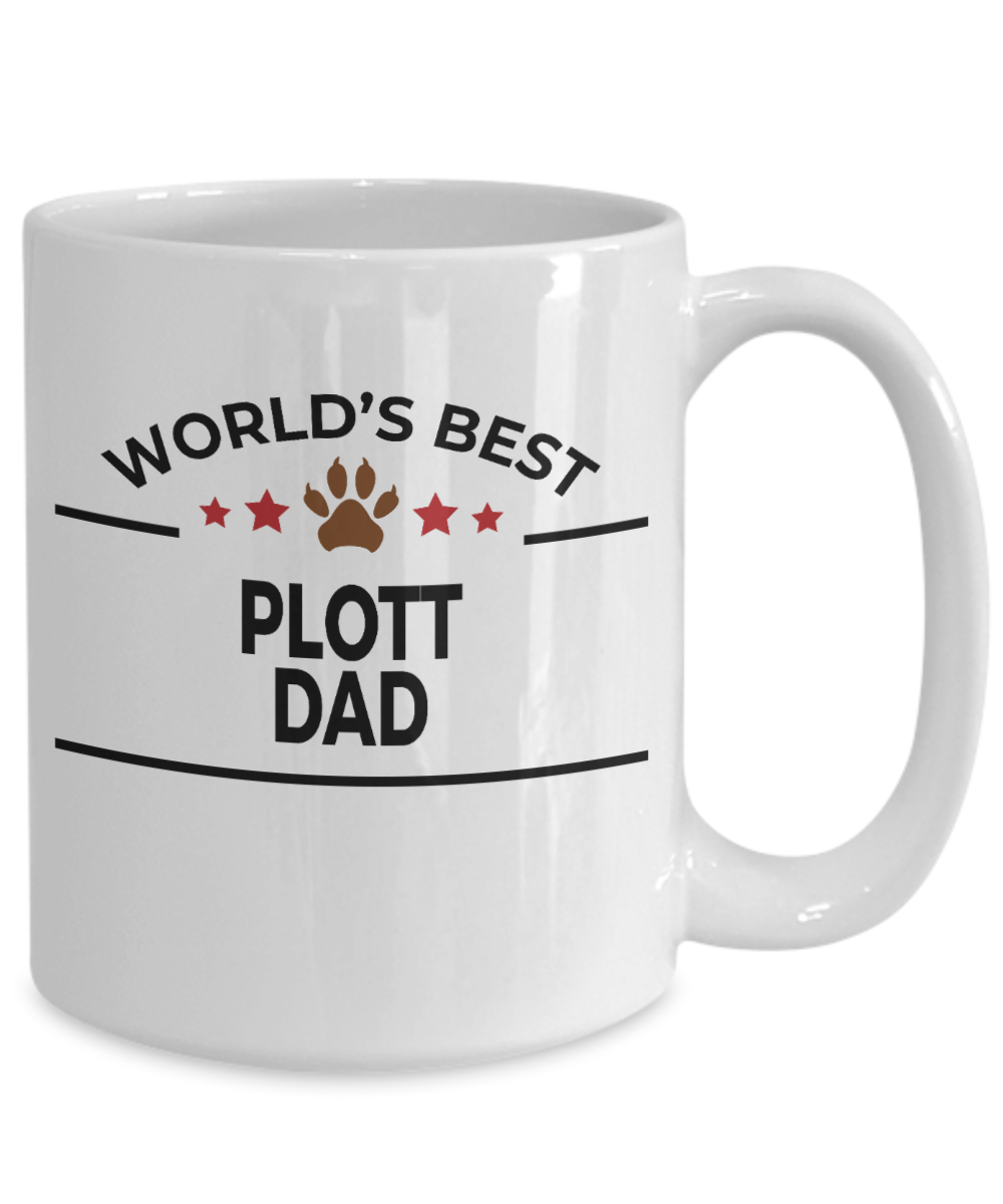 Plott Dog Lover Gift World's Best Dad Birthday Father's Day White Ceramic Coffee Mug