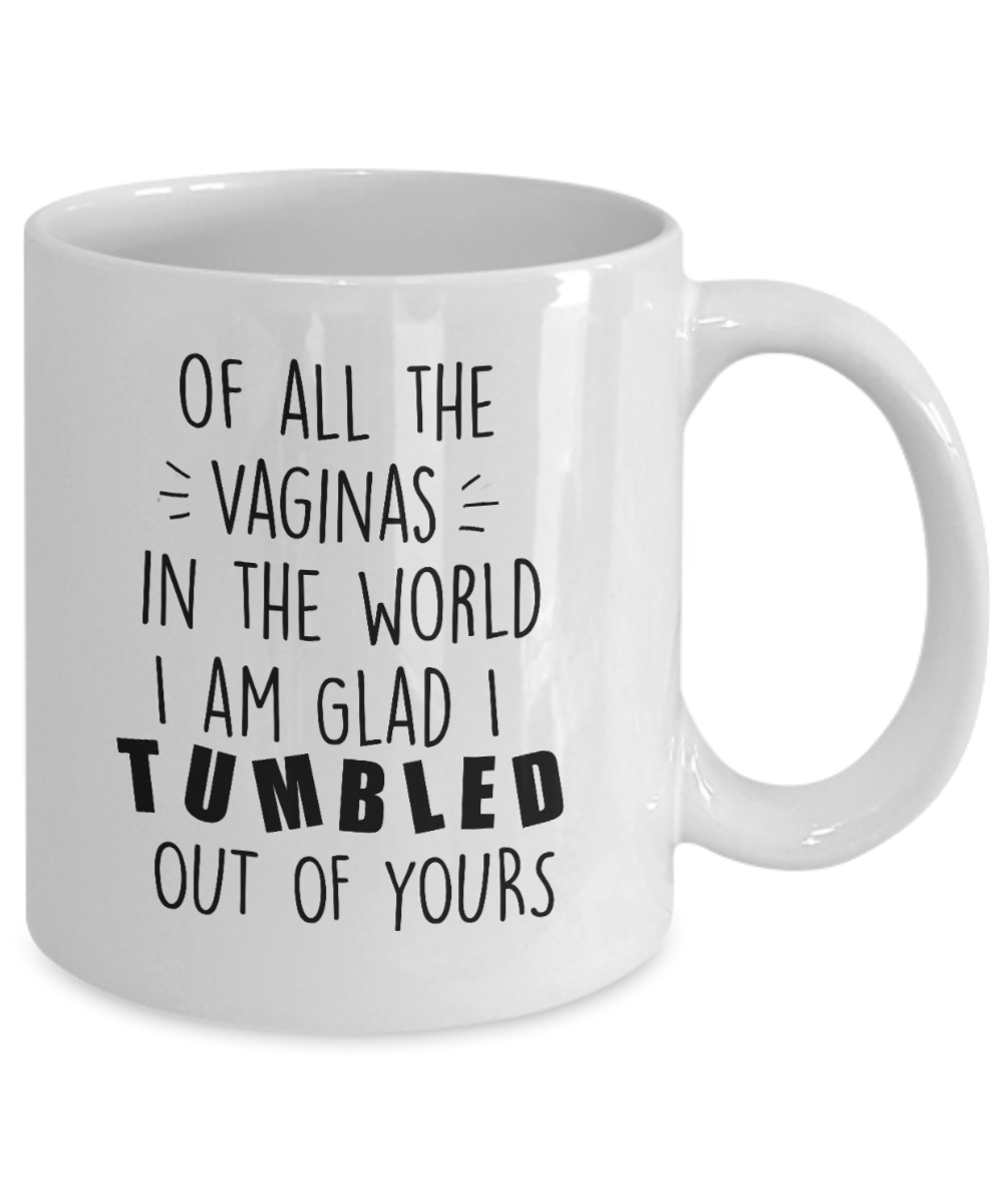 Funny Rude Ceramic Coffee Mug for Mom Birthday Mother' Day Tumbled out of Vagina