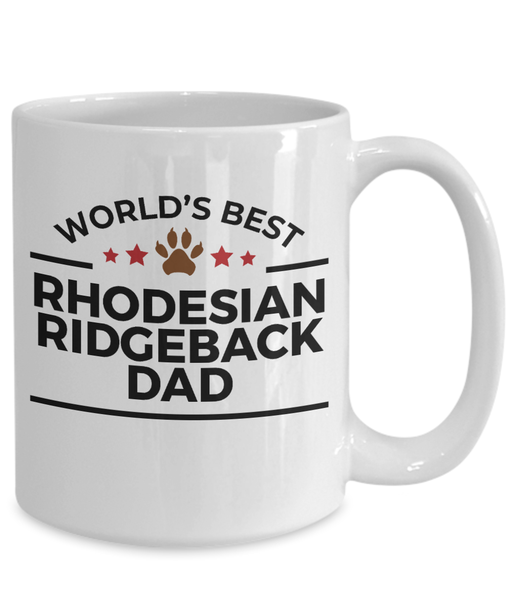 Rhodesian Ridgeback Dog Lover Gift World's Best Dad Birthday Father's Day White Ceramic Coffee Mug