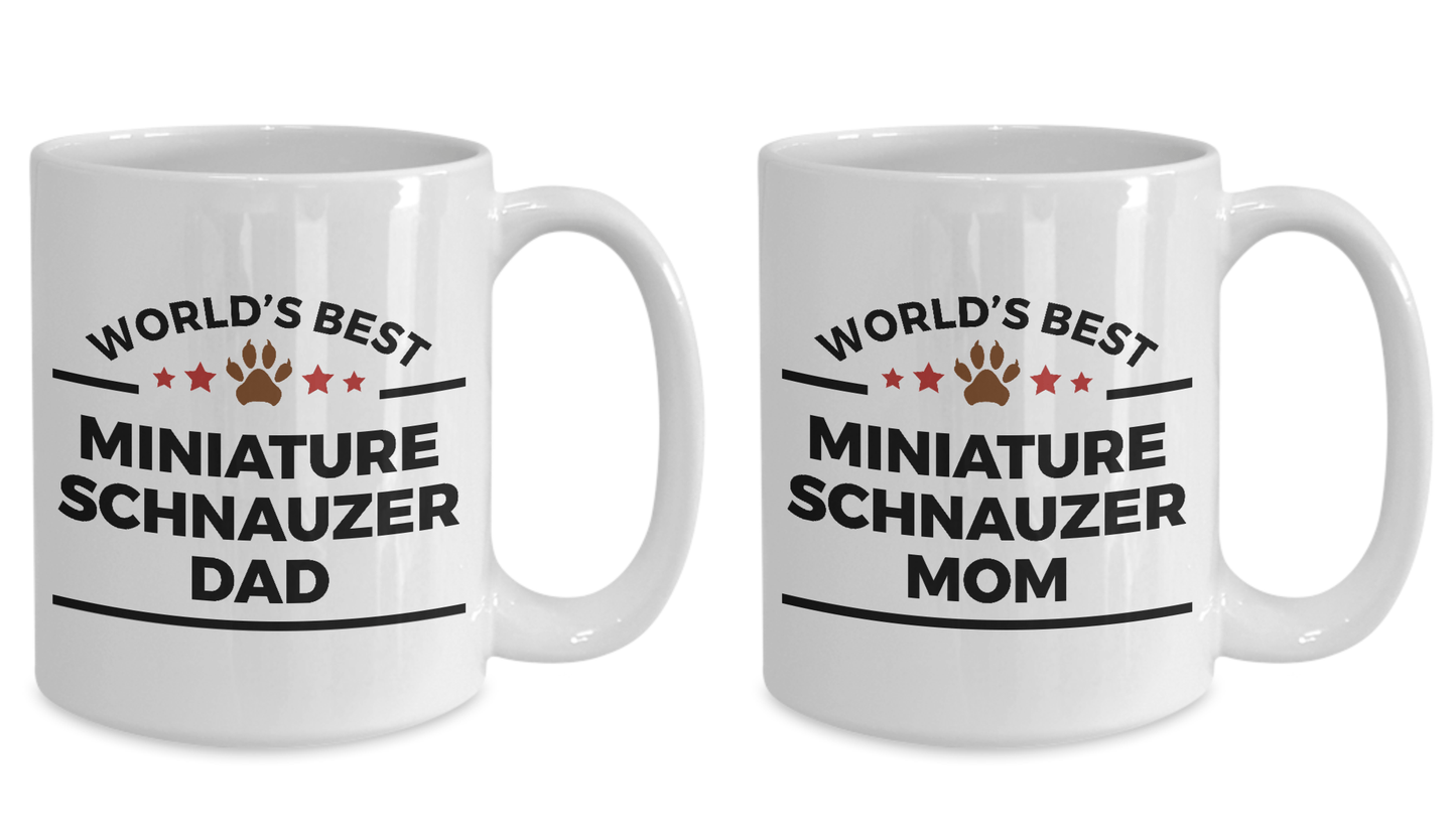 Miniature Schnauzer Dog Mom and Dad Coffee Mug - Set of 2 His and Hers