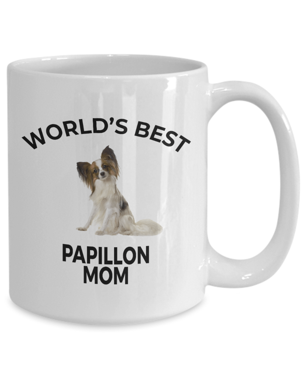 Papillon Dog Lover Gift World's Best Mom Birthday Mother's Day Present White Ceramic Coffee Mug